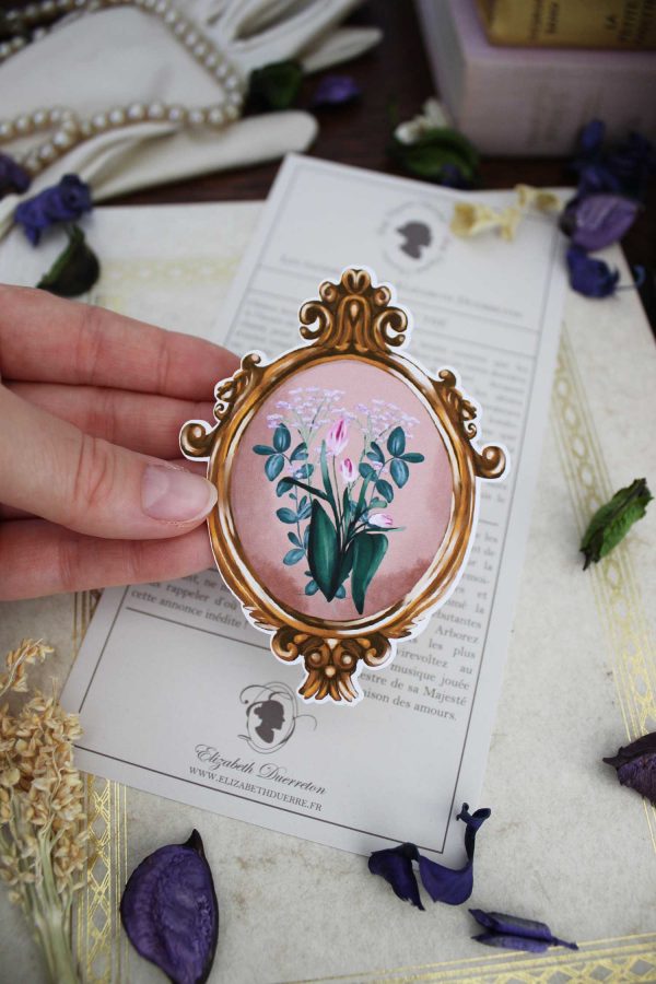 Sticker cadre ancien et fleurs printanières – Image 3