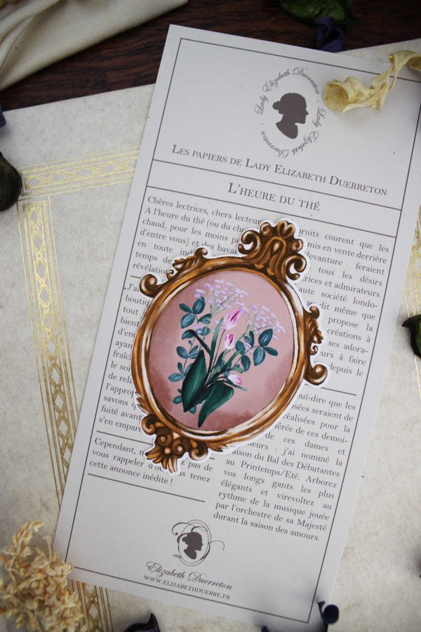 Sticker cadre ancien et fleurs printanières – Image 2