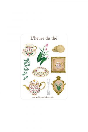Mini planche de stickers L'heure du thé